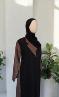 Abaya kimono Seyra — Noir & marron — Dar Nūr