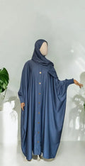 Abaya Roumeyssa — Bleu anthracite — Dar Nūr