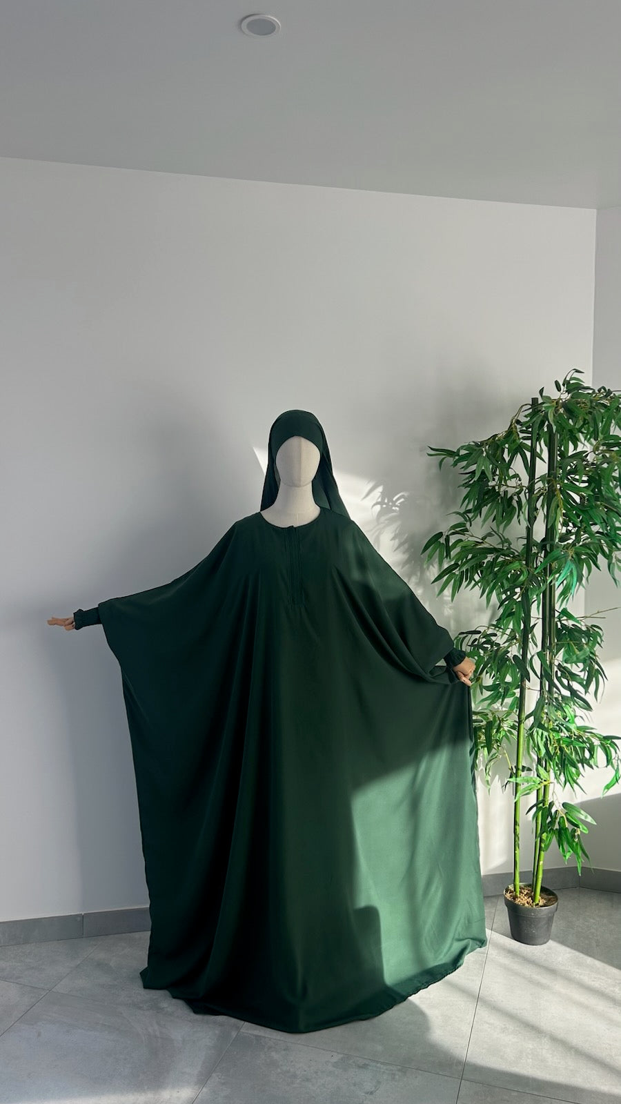 Ensemble Nissah Mastoura Vert Sapin — Dar Nūr